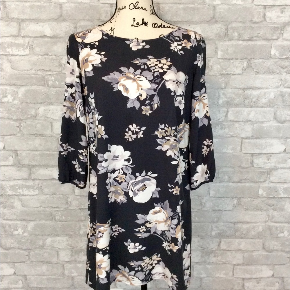 Old Navy Floral 3/4 Sleeve Shift Dress Size Small